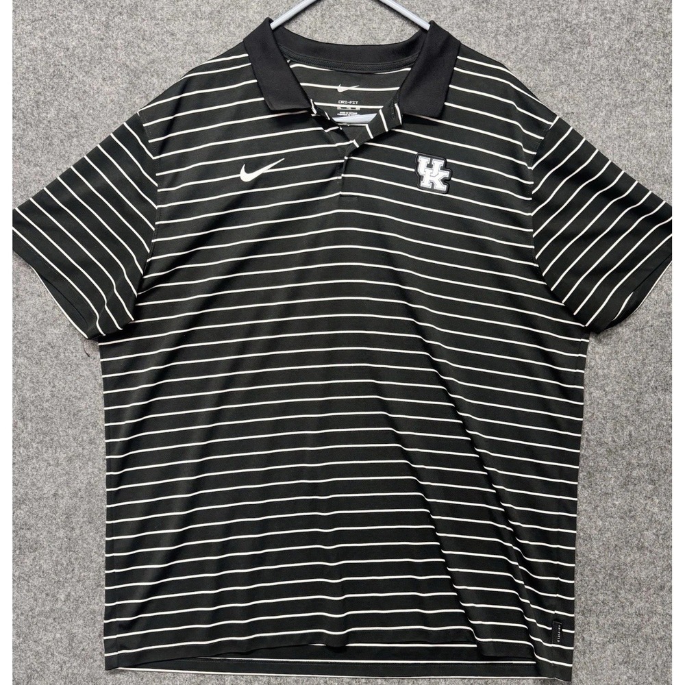 XXL NIKE GOLF UK KENTUCKY WILDCATS MEN'S POLO SHIRT Black White Dri-Fit